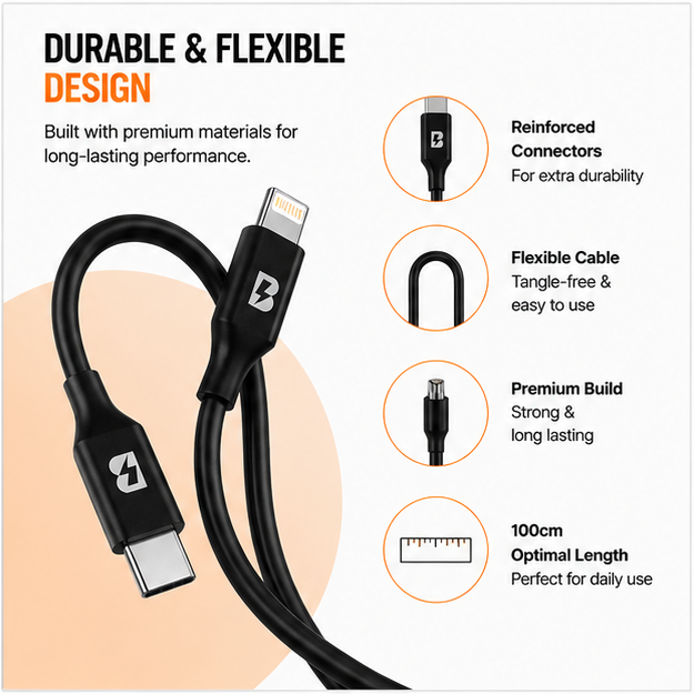 BOED USB-C to Lightning Cable 100cm