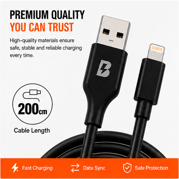 BOED USB-A to Lightning Cable 200cm