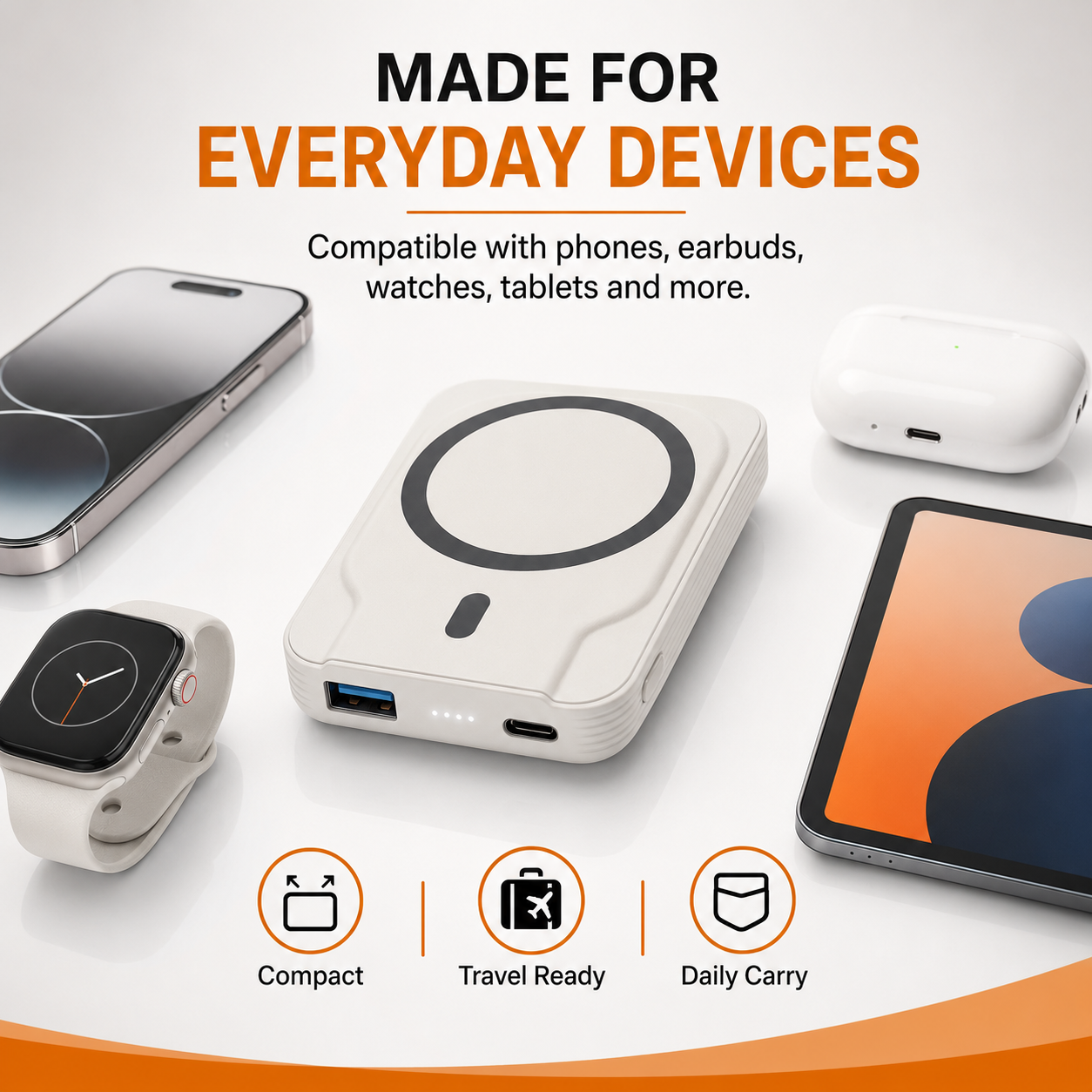 BOED 5000mAh Magnetic Wireless Power Bank