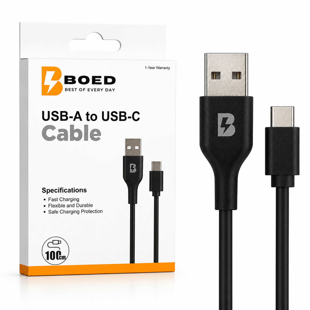 BOED USB-A to USB-C Fast Charging Cable 100cm