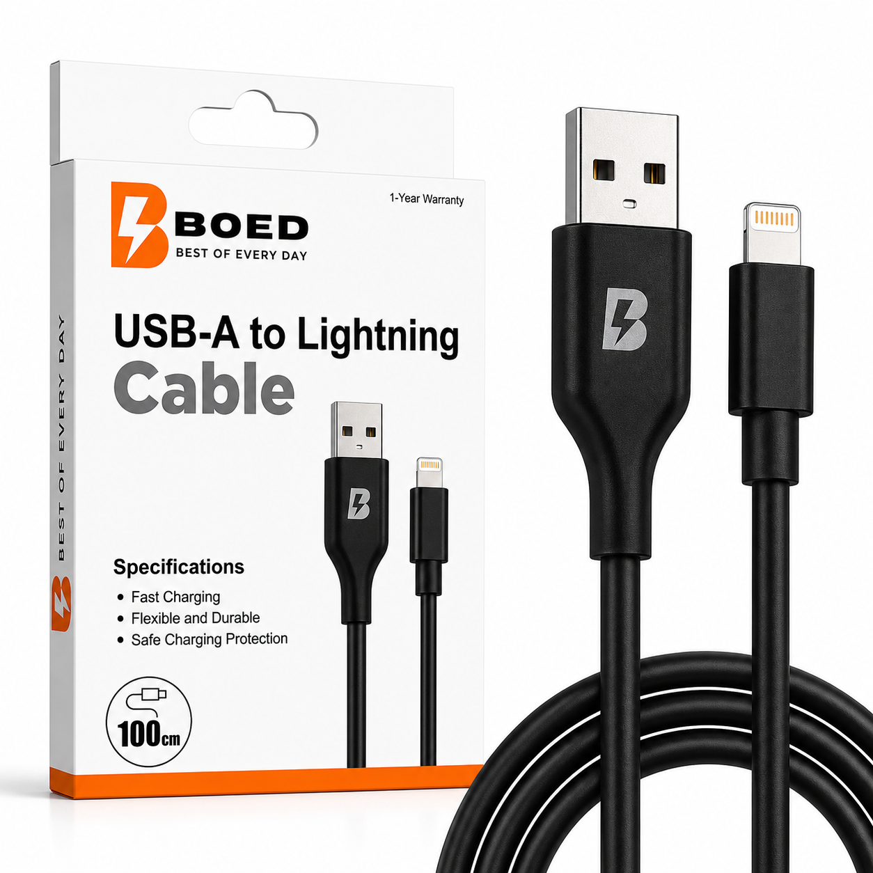 BOED USB-A to Lightning Cable 100cm