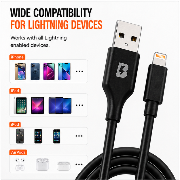 BOED USB-A to Lightning Cable 100cm
