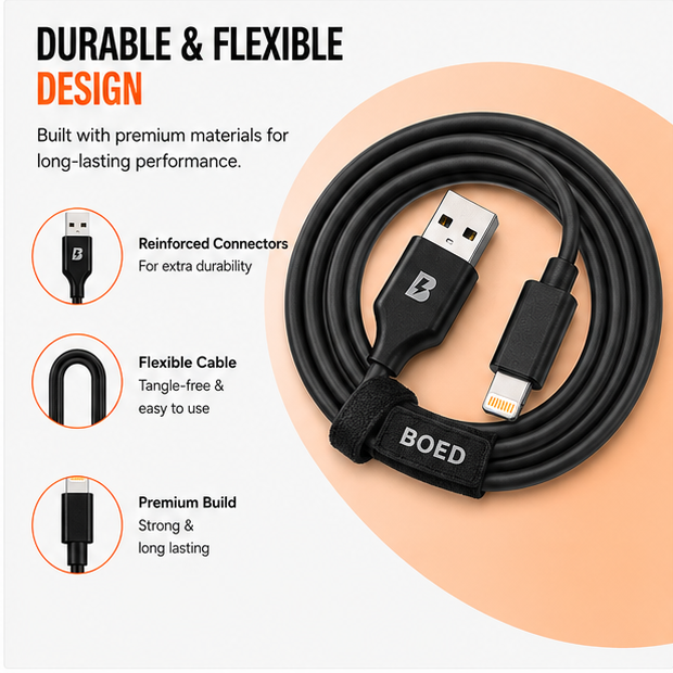 BOED USB-A to Lightning Cable 100cm