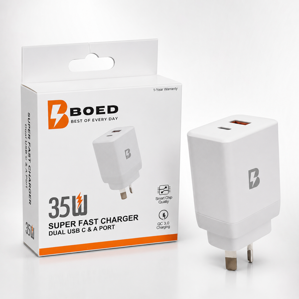 BOED 35W Super Fast Charger USB-C & USB-A
