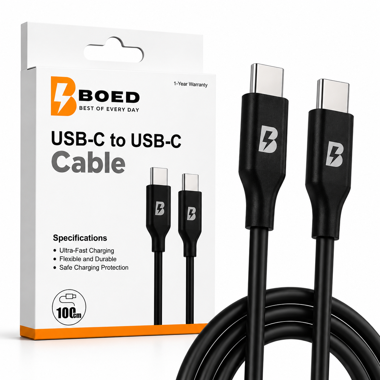 BOED USB-C to USB-C Fast Charging Cable 100cm