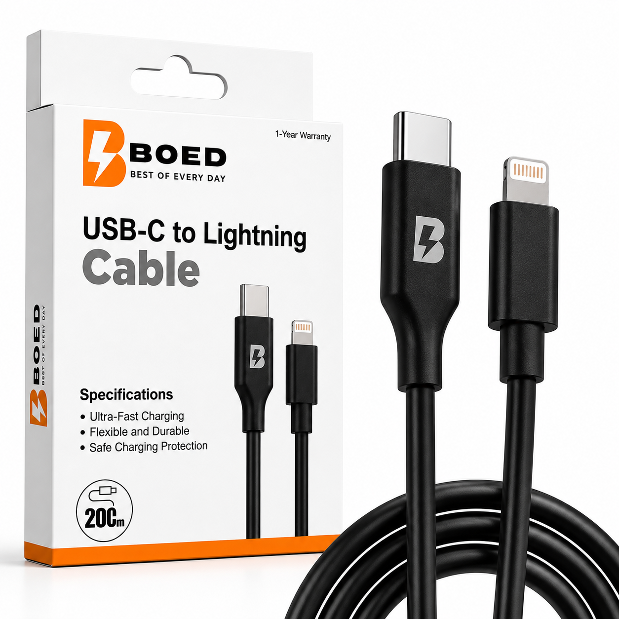BOED USB-C to Lightning Cable 200cm