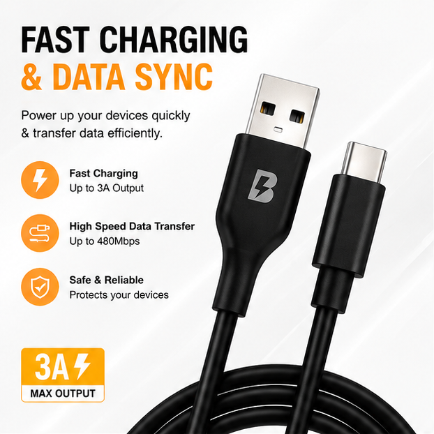 BOED USB-A to USB-C Fast Charging Cable 200cm