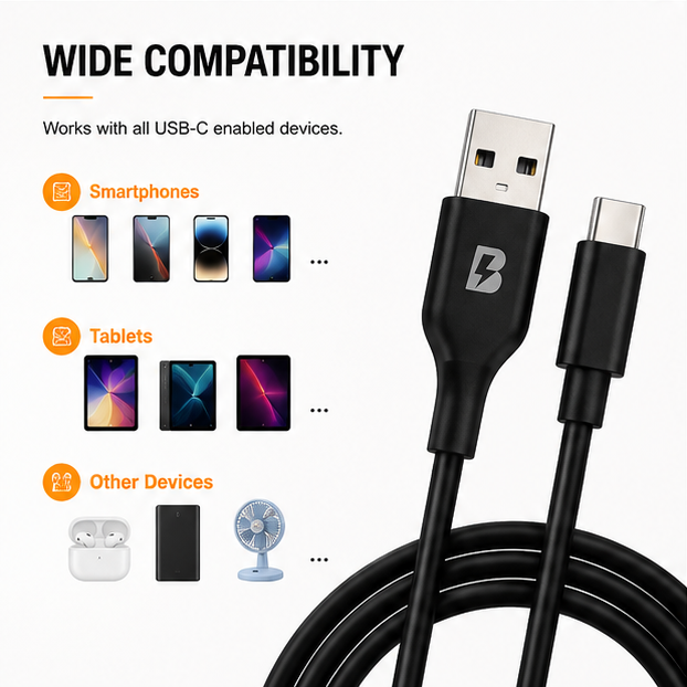 BOED USB-A to USB-C Fast Charging Cable 200cm