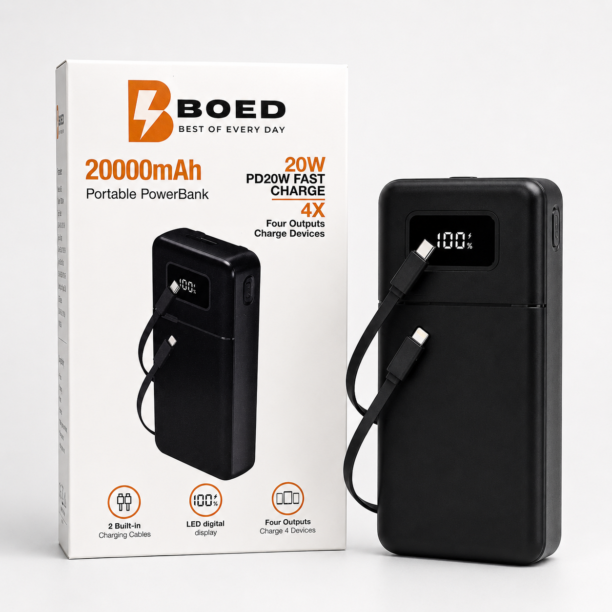 BOED 20000mAh 20W PD Fast Charging Power Bank