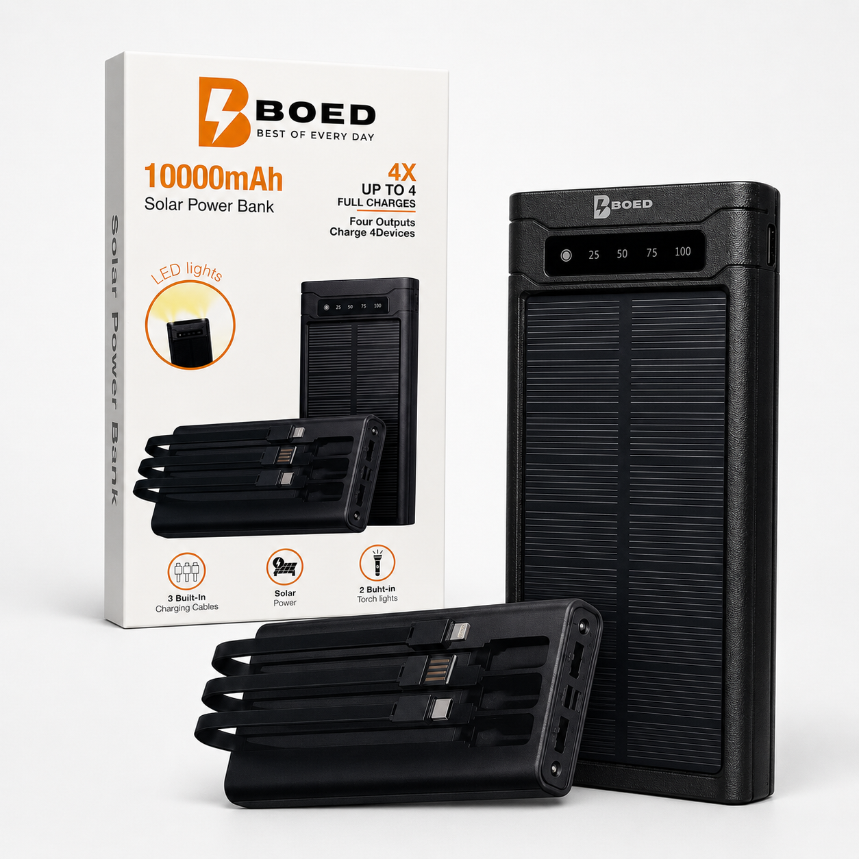 BOED 10000mAh Solar Power Bank