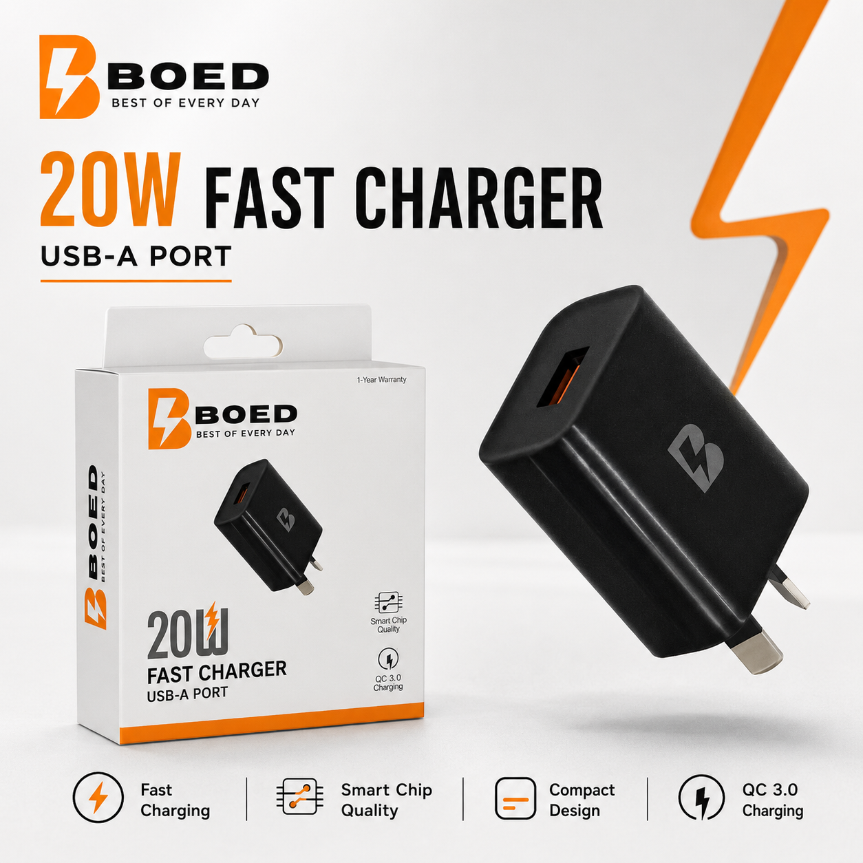 BOED 20W Fast Charger USB-A Port