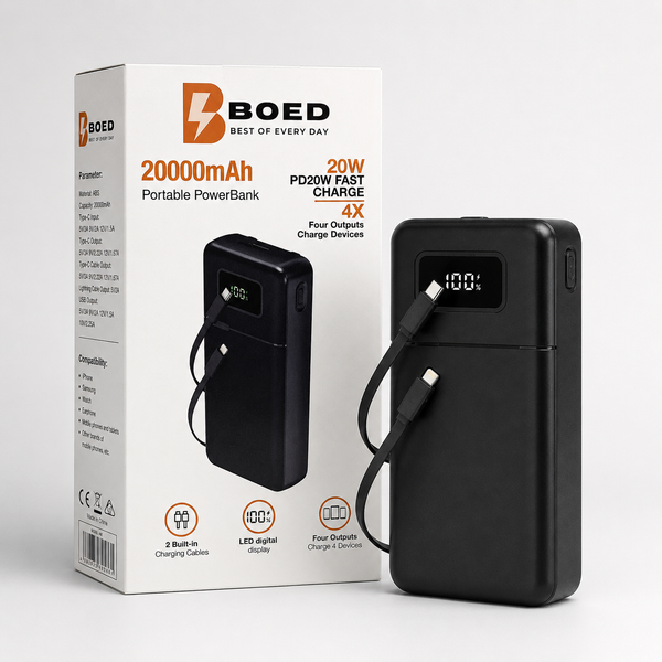 BOED 20000mAh 20W PD Fast Charging Power Bank